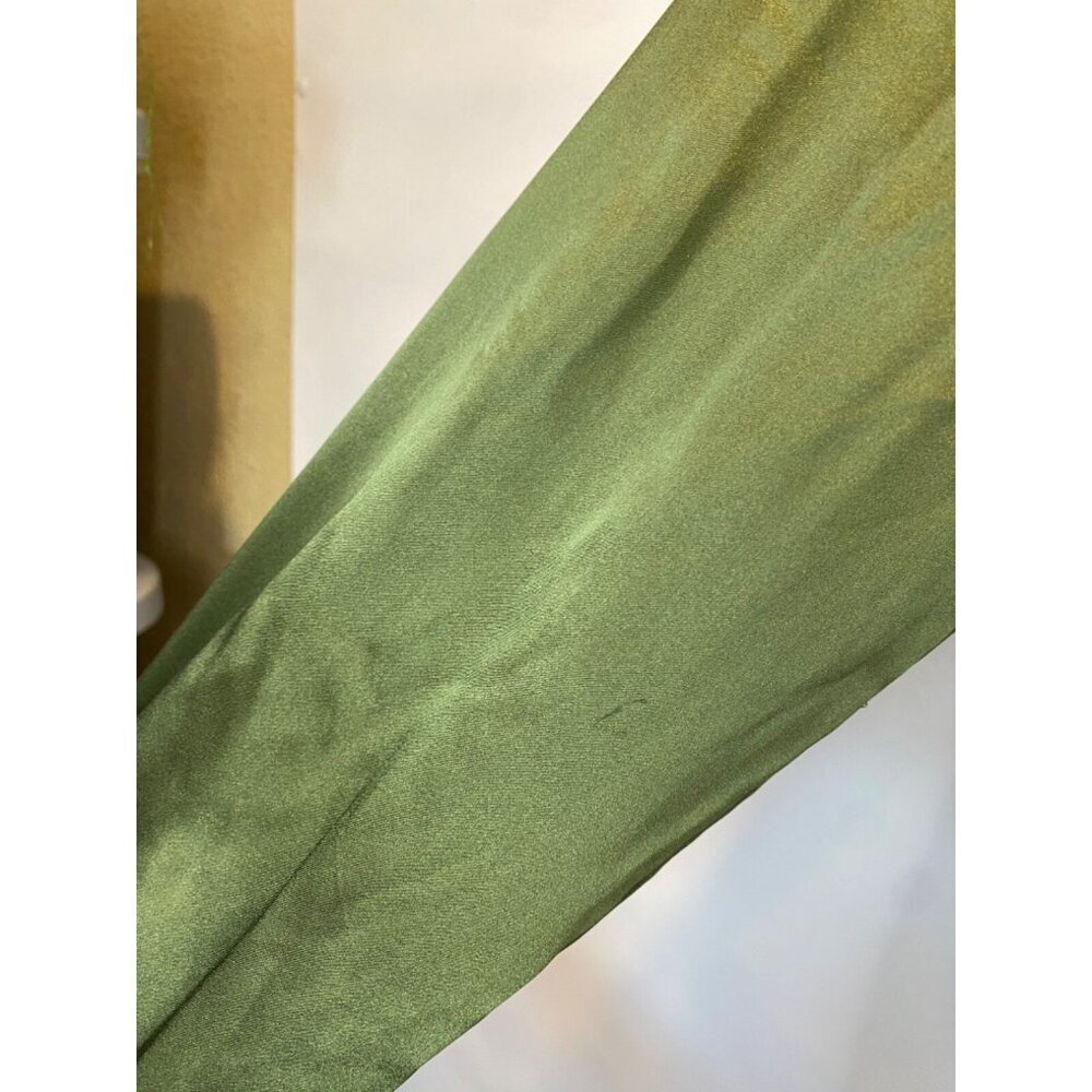 Cami NYC Utility Jacket Green Silk Collared 100% Silk Cinched Waist Size Small - Picture 5 of 8